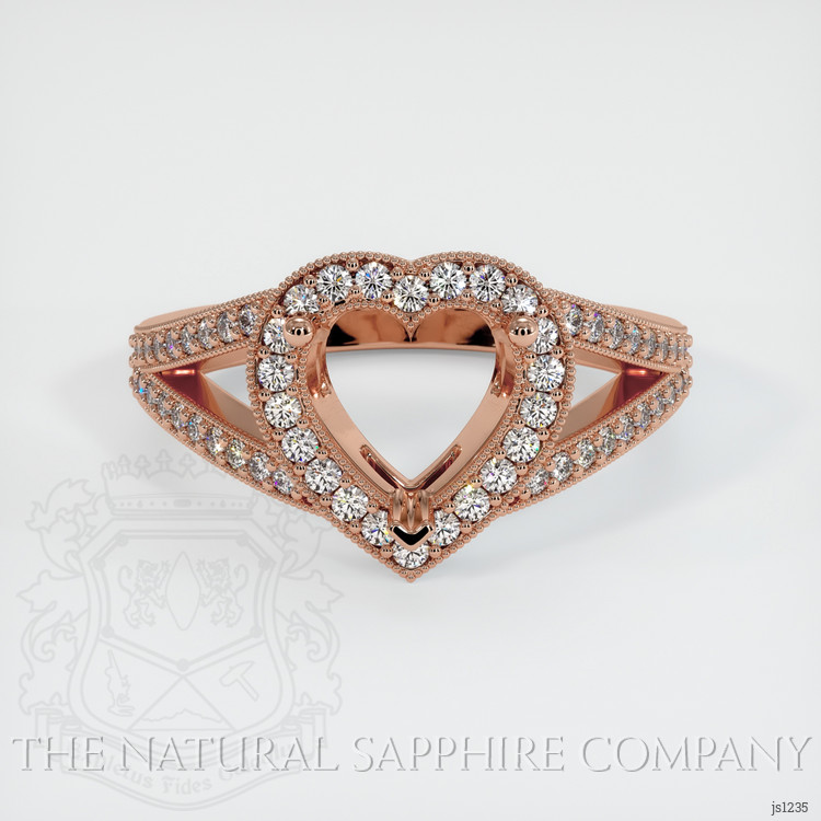 14K Rose Gold Pave Ring Setting