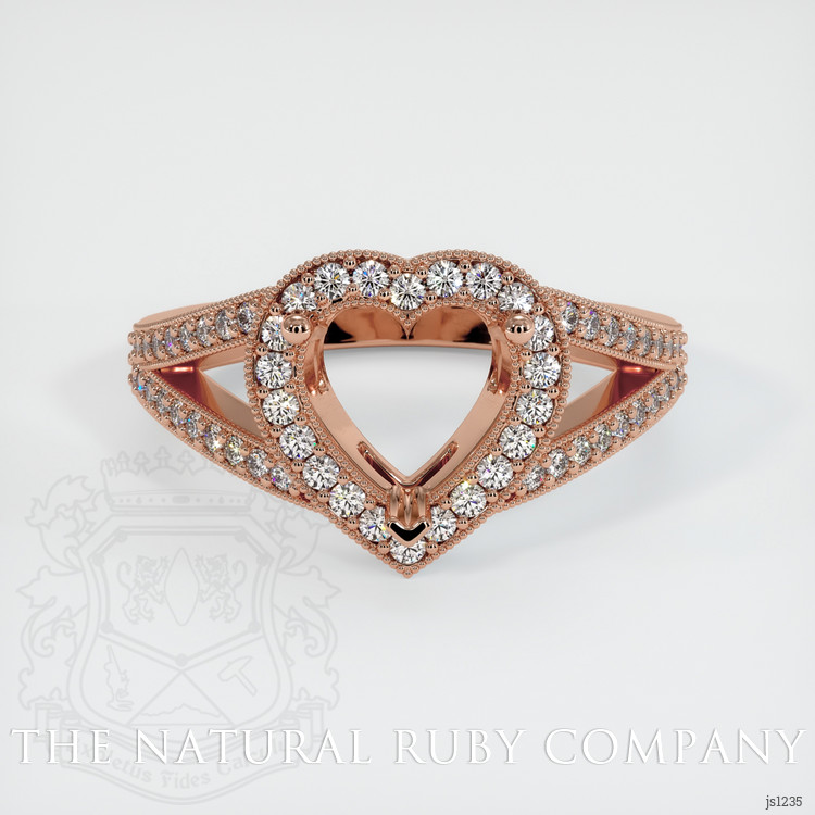 14K Rose Gold Pave Ring Setting