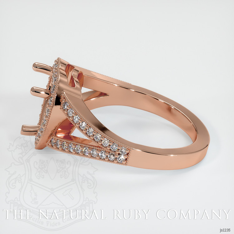 14K Rose Gold Pave Ring Setting
