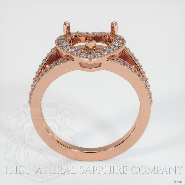 14K Rose Gold Pave Ring Setting