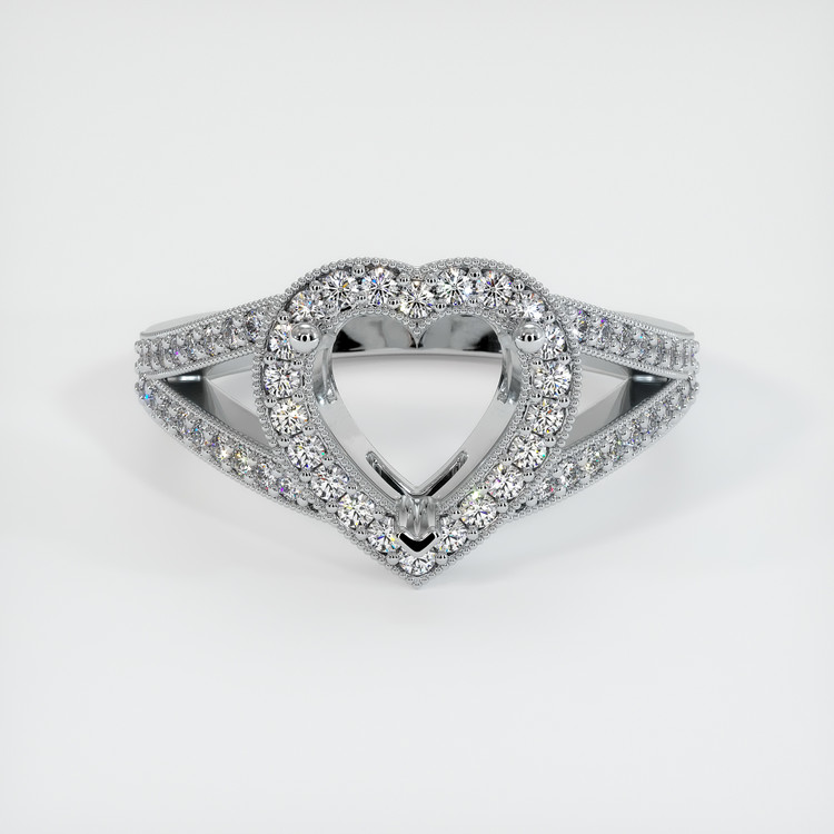 14K White Gold Pave Ring Setting