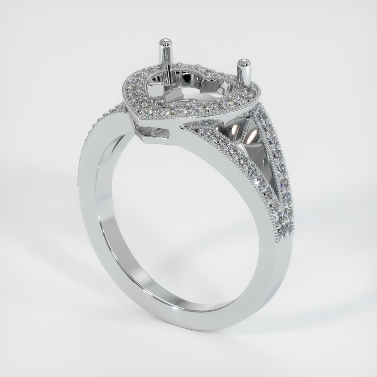 18K White Gold Pave Ring Setting