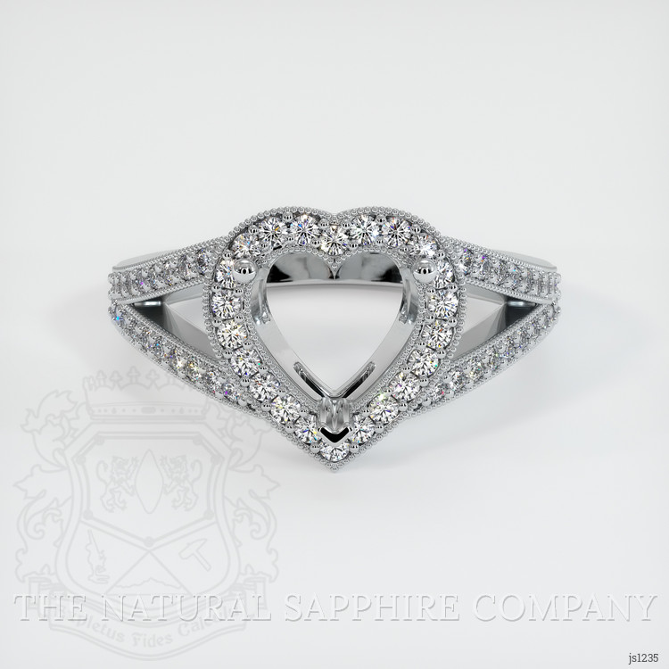 18K White Gold Pave Ring Setting