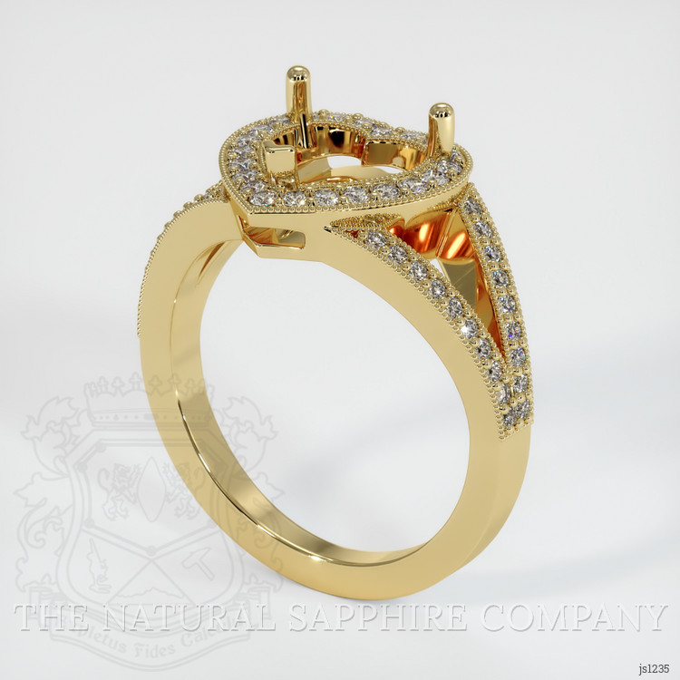 14K Yellow Gold Pave Ring Setting