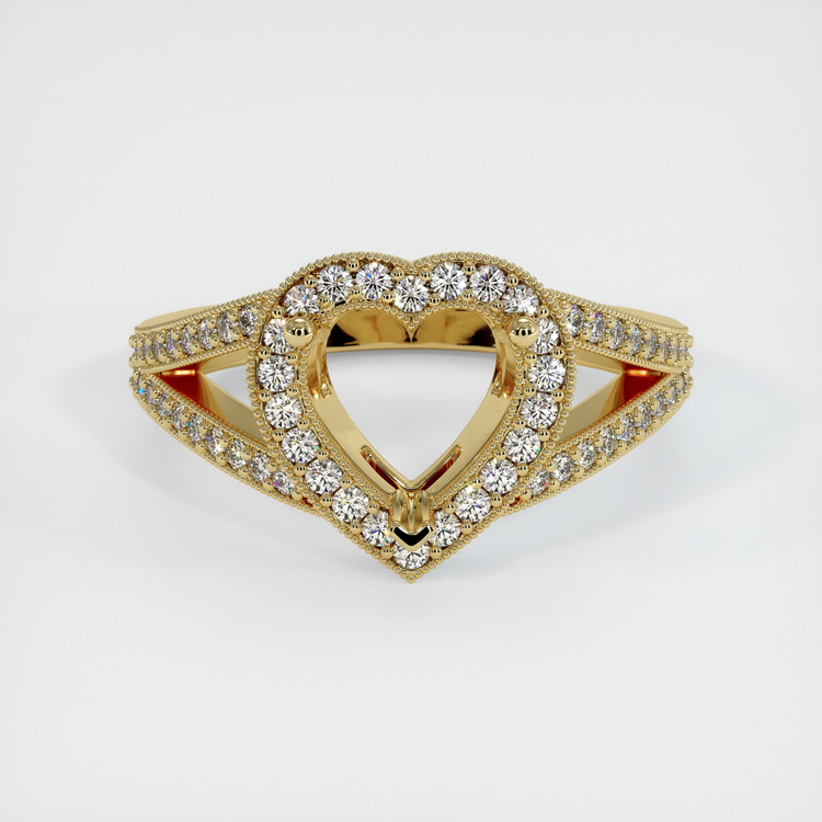 14K Yellow Gold Pave Ring Setting
