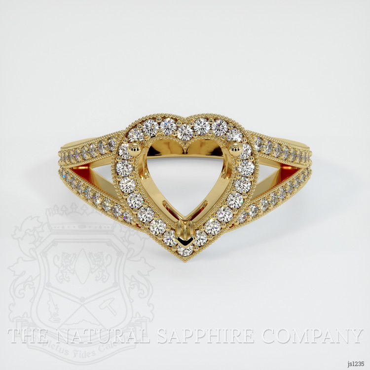 14K Yellow Gold Pave Ring Setting