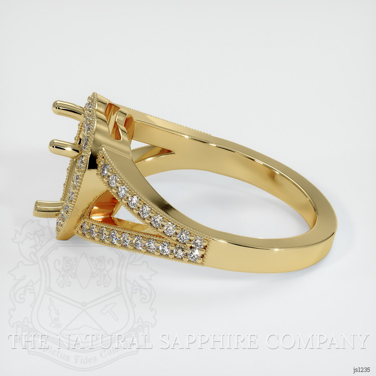 14K Yellow Gold Pave Ring Setting