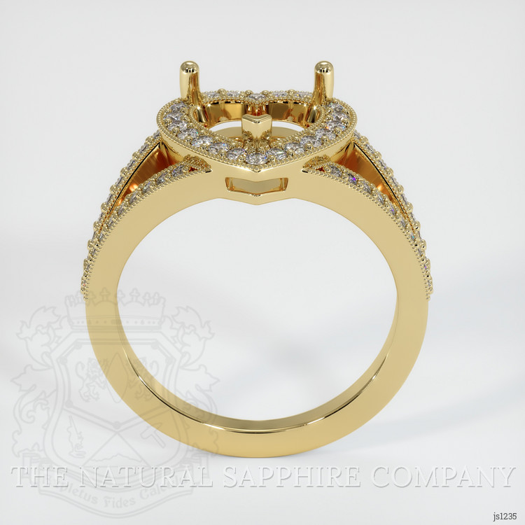 14K Yellow Gold Pave Ring Setting