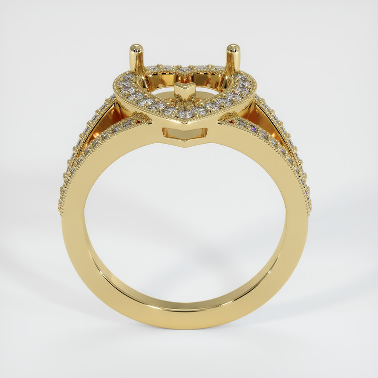 14K Yellow Gold Pave Ring Setting