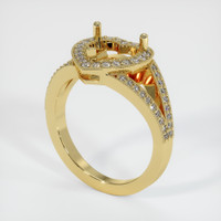 18K Yellow Gold Pave Ring Setting Video