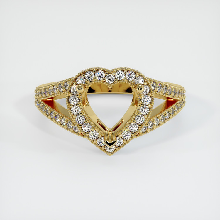 18K Yellow Gold Pave Ring Setting