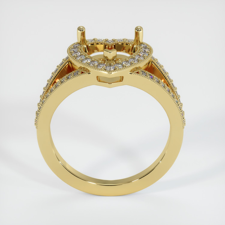 18K Yellow Gold Pave Ring Setting