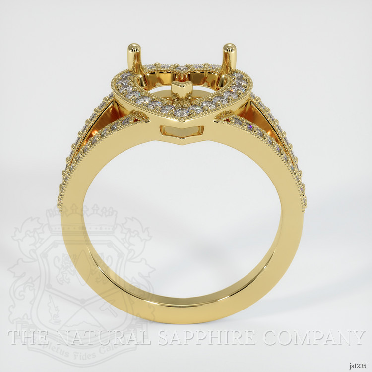 18K Yellow Gold Pave Ring Setting