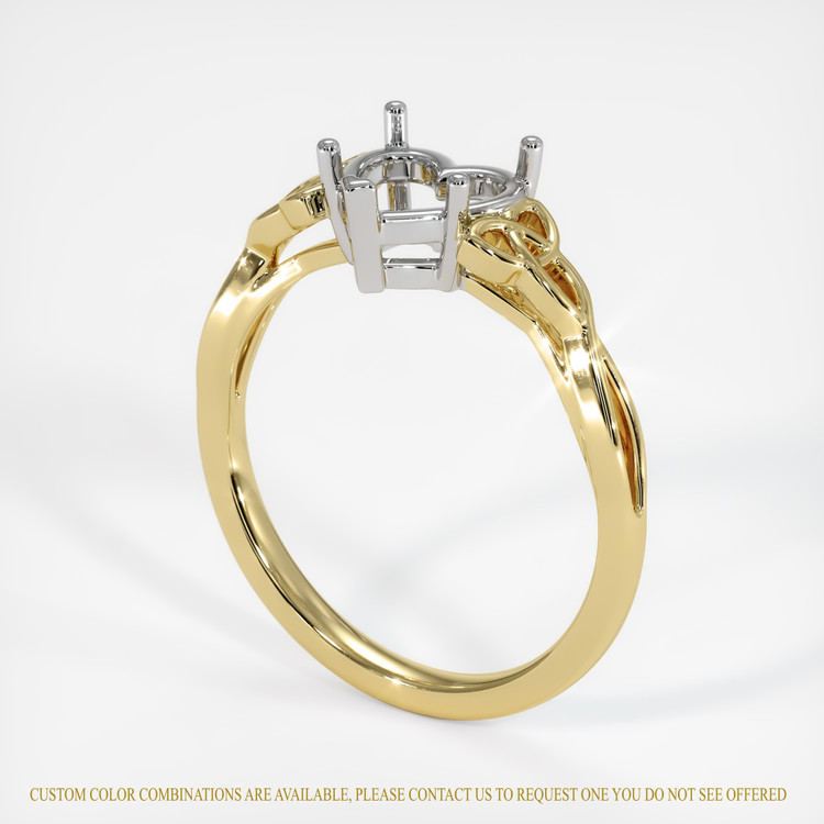 14K White & Yellow Celtic Ring Setting