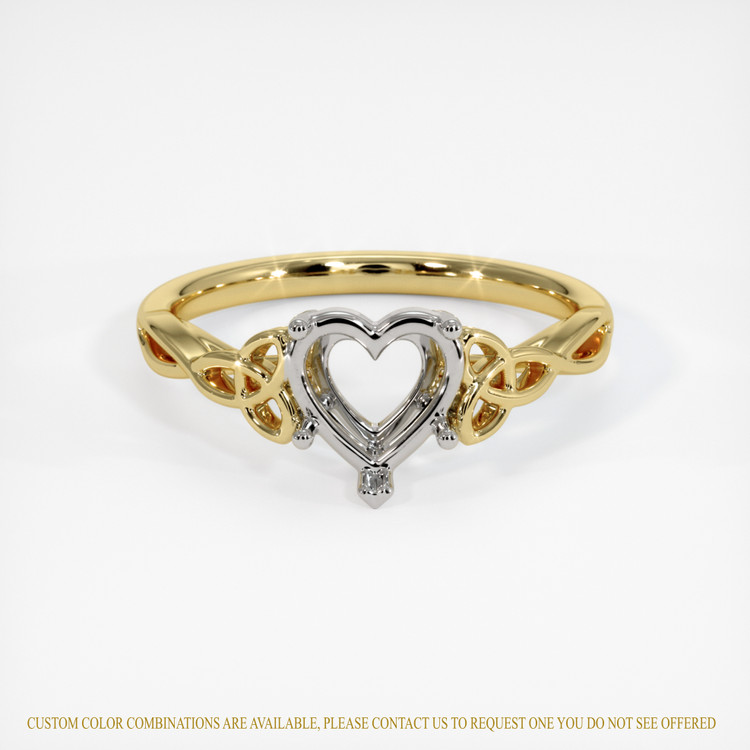 14K White & Yellow Celtic Ring Setting