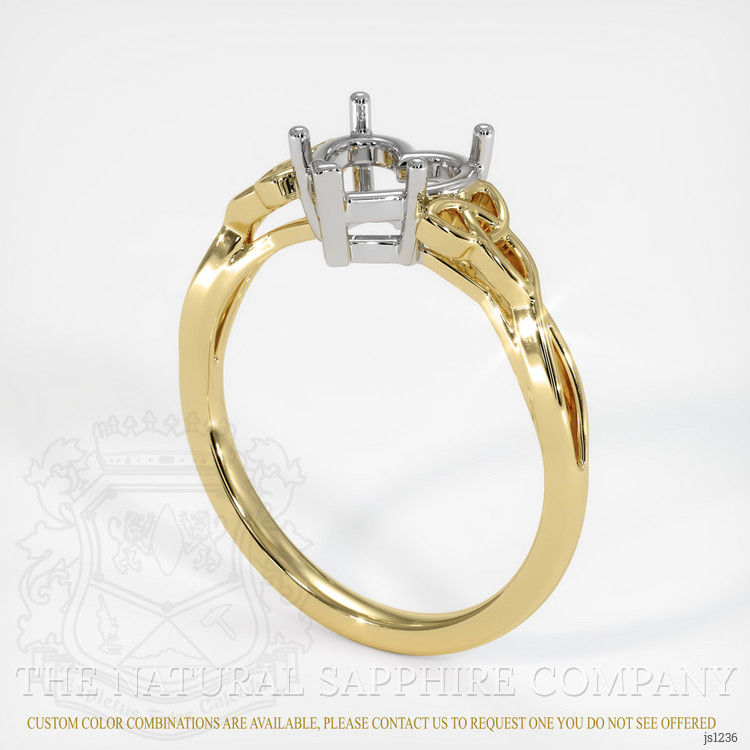 18K White & Yellow Celtic Ring Setting