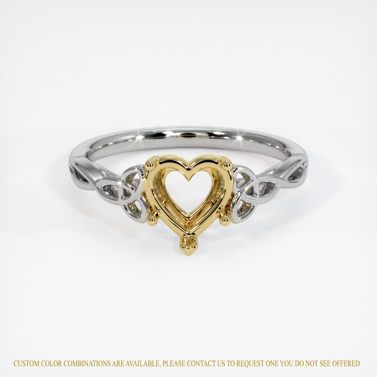 14K Yellow & White Celtic Ring Setting