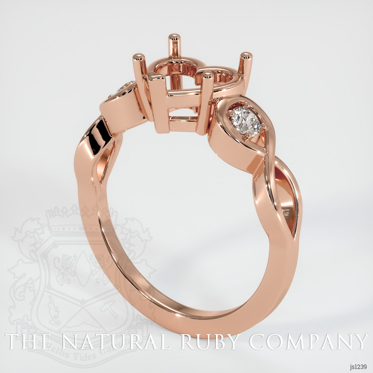 14K Rose Gold Accent Stones Ring Setting