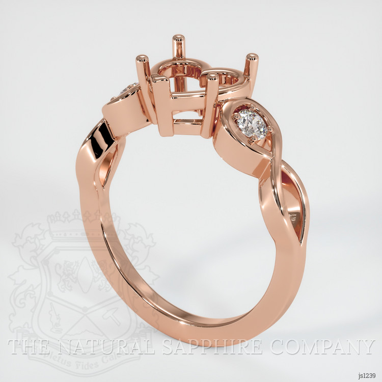 14K Rose Gold Accent Stones Ring Setting