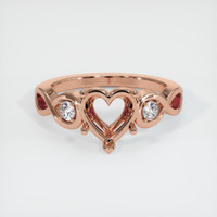14K Rose Gold Accent Stones Ring Setting Image
