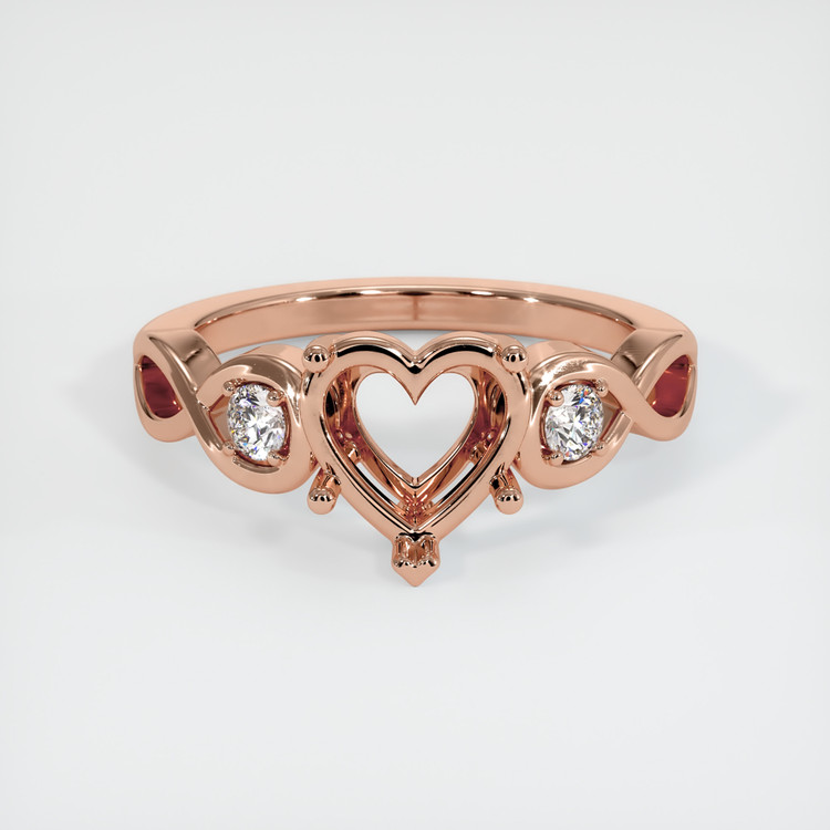 14K Rose Gold Accent Stones Ring Setting