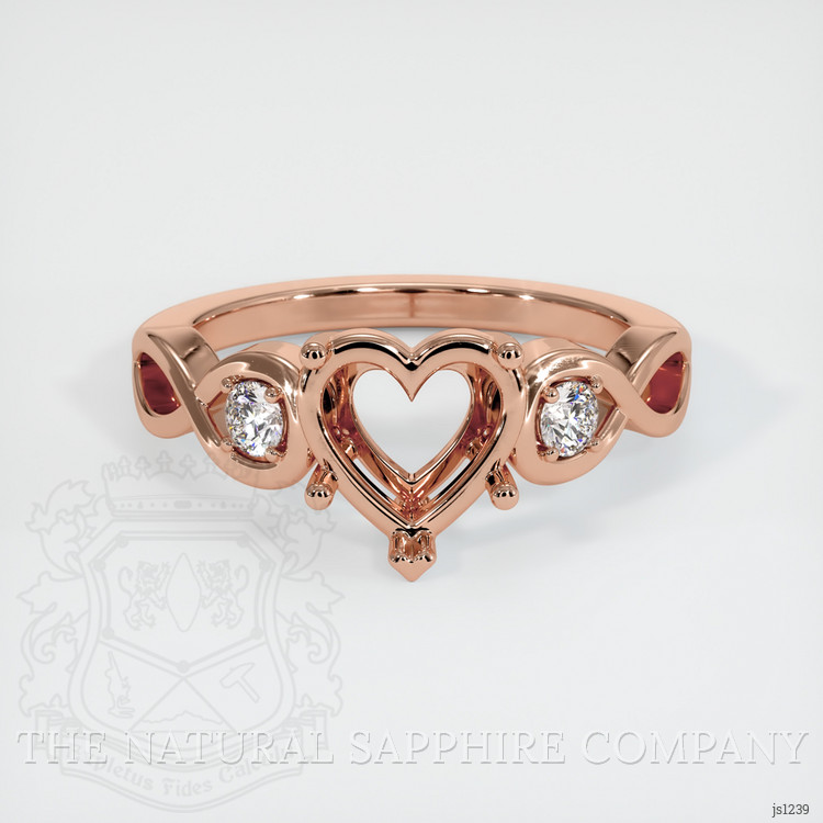 14K Rose Gold Accent Stones Ring Setting