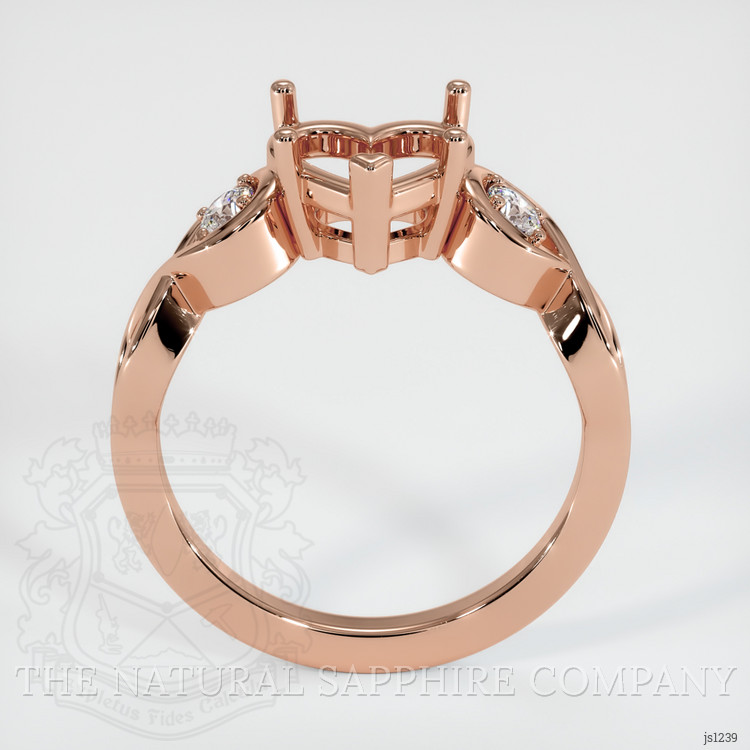 14K Rose Gold Accent Stones Ring Setting