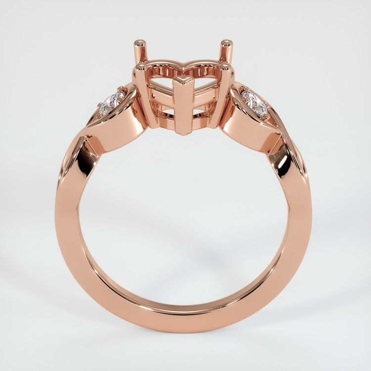 14K Rose Gold Accent Stones Ring Setting