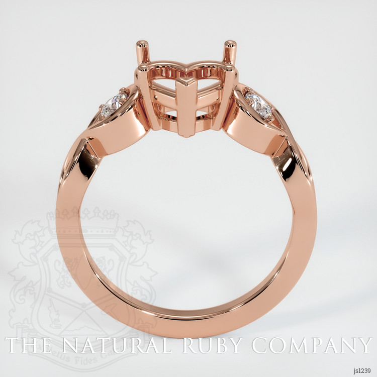 14K Rose Gold Accent Stones Ring Setting