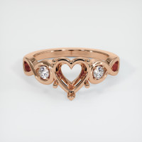 18K Rose Gold Accent Stones Ring Setting Image
