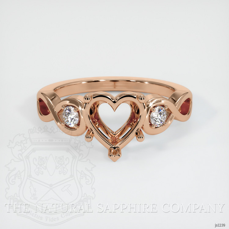 18K Rose Gold Accent Stones Ring Setting