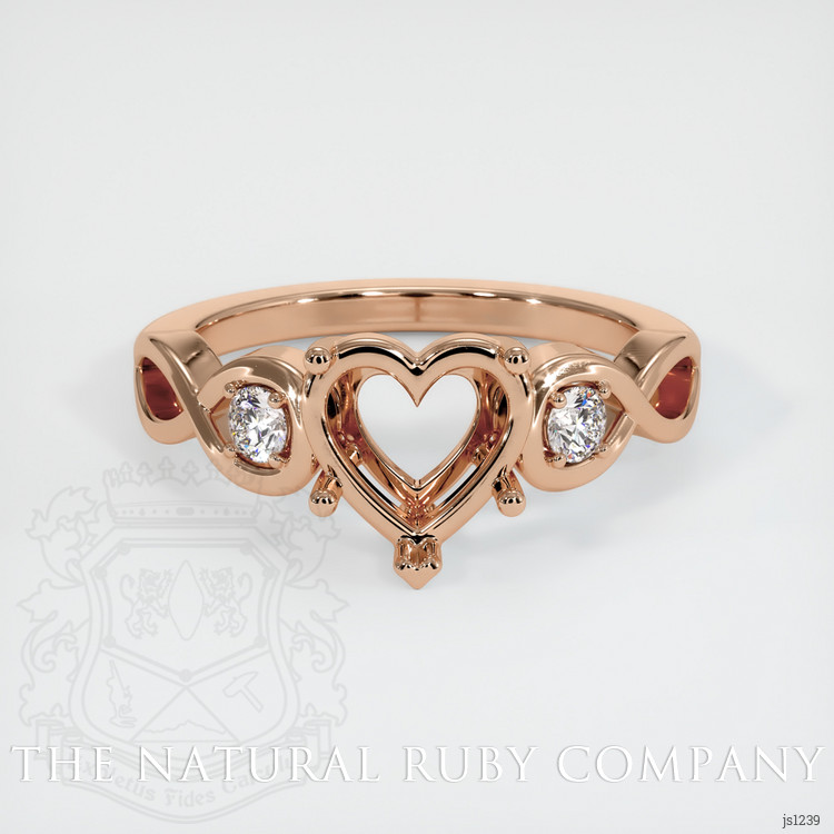 18K Rose Gold Accent Stones Ring Setting