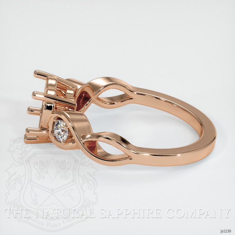 18K Rose Gold Accent Stones Ring Setting