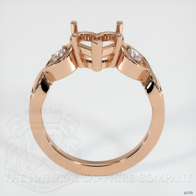18K Rose Gold Accent Stones Ring Setting