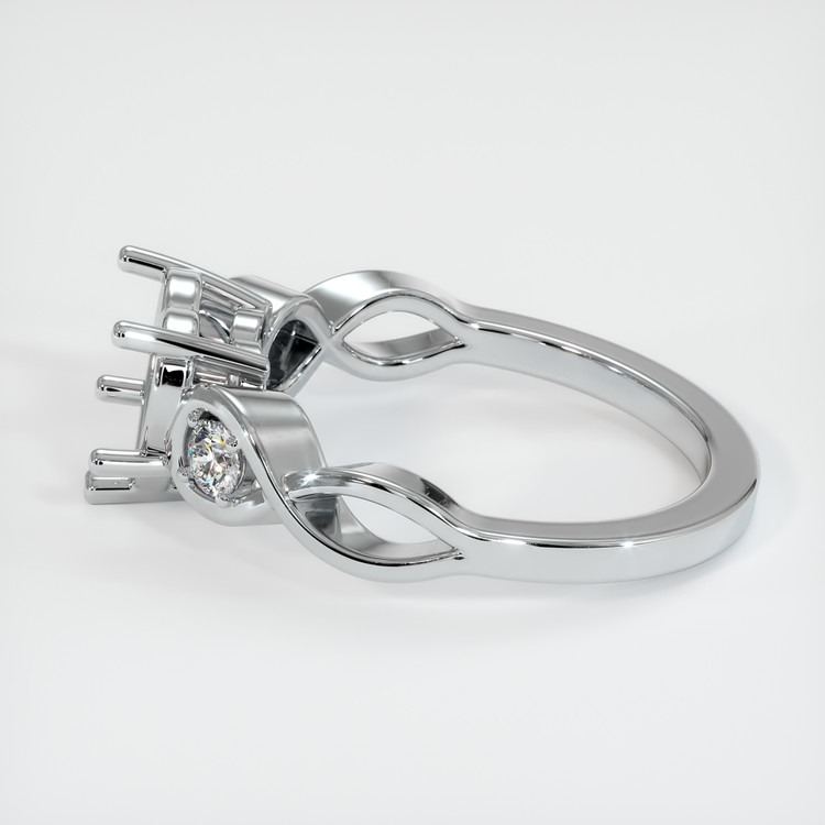 14K White Gold Accent Stones Ring Setting