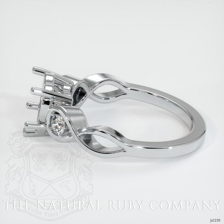 14K White Gold Accent Stones Ring Setting