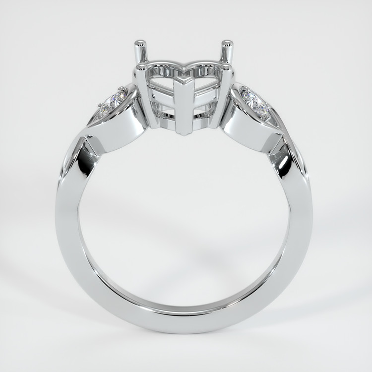 14K White Gold Accent Stones Ring Setting
