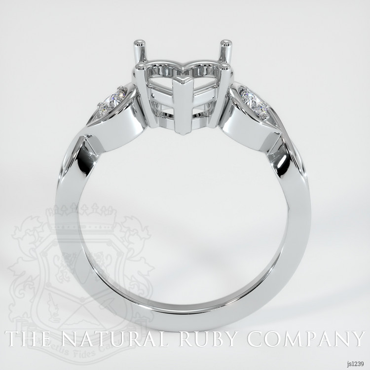 14K White Gold Accent Stones Ring Setting