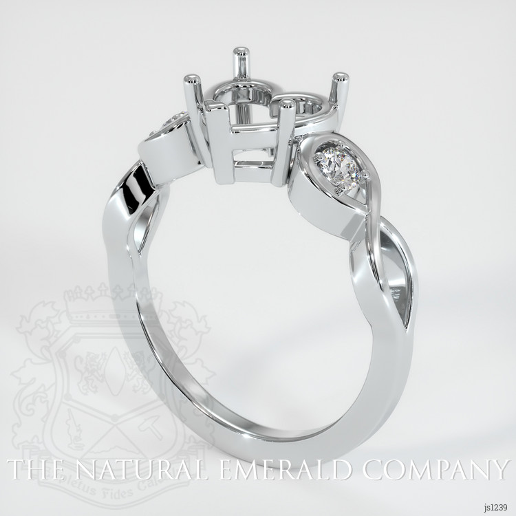 18K White Gold Accent Stones Ring Setting