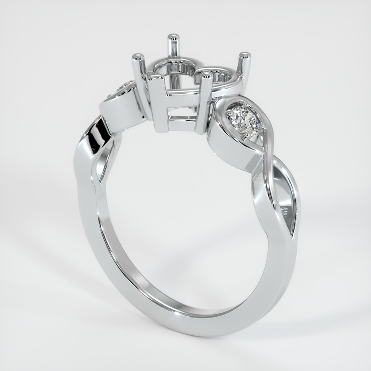 18K White Gold Accent Stones Ring Setting