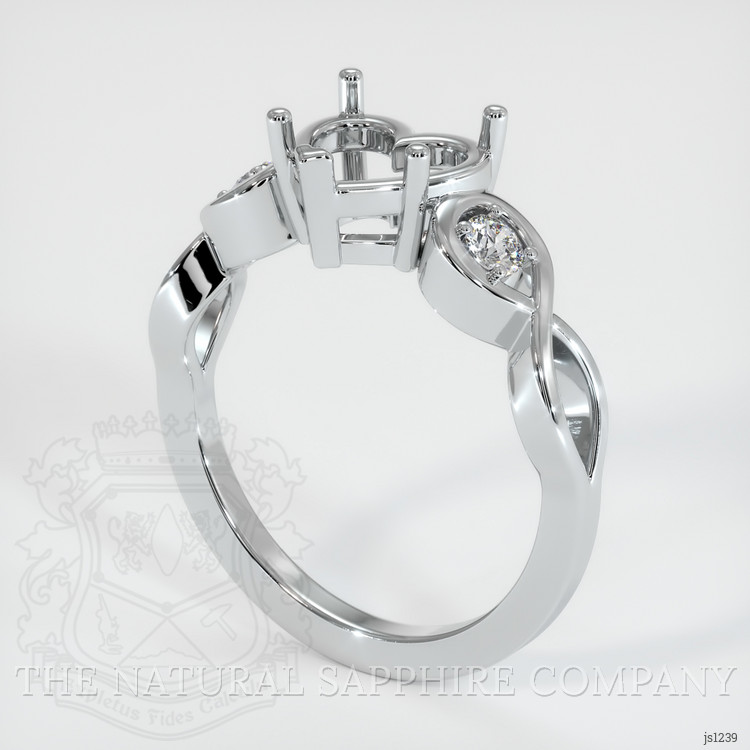 18K White Gold Accent Stones Ring Setting
