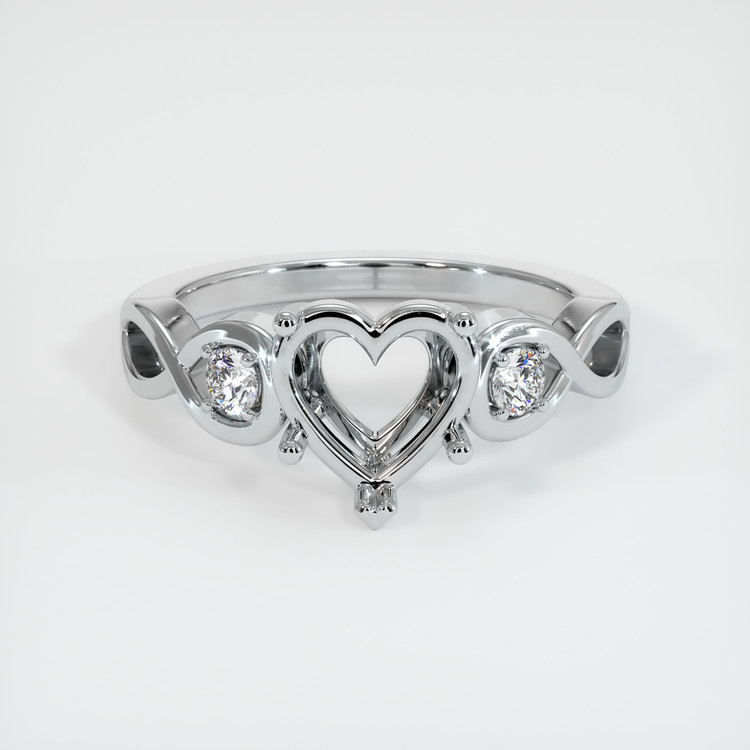 18K White Gold Accent Stones Ring Setting