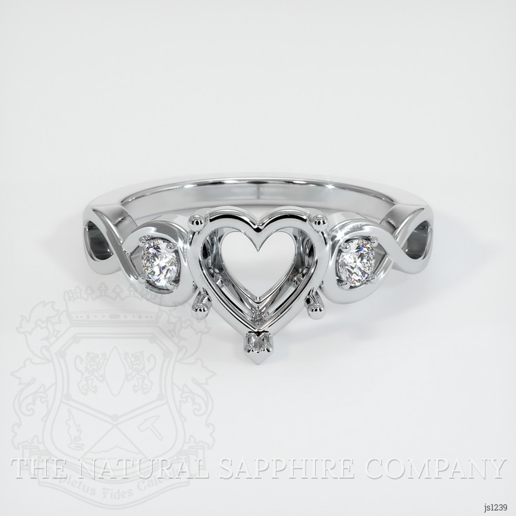 18K White Gold Accent Stones Ring Setting