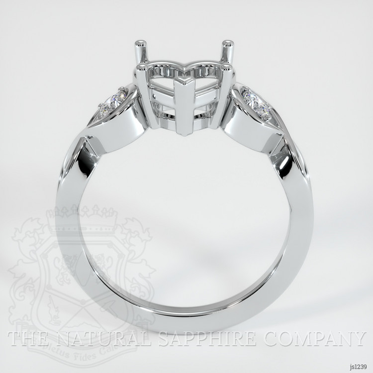 18K White Gold Accent Stones Ring Setting