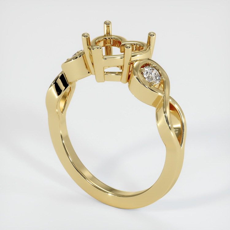14K Yellow Gold Accent Stones Ring Setting