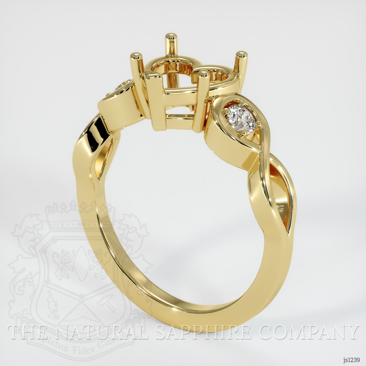 18K Yellow Gold Accent Stones Ring Setting