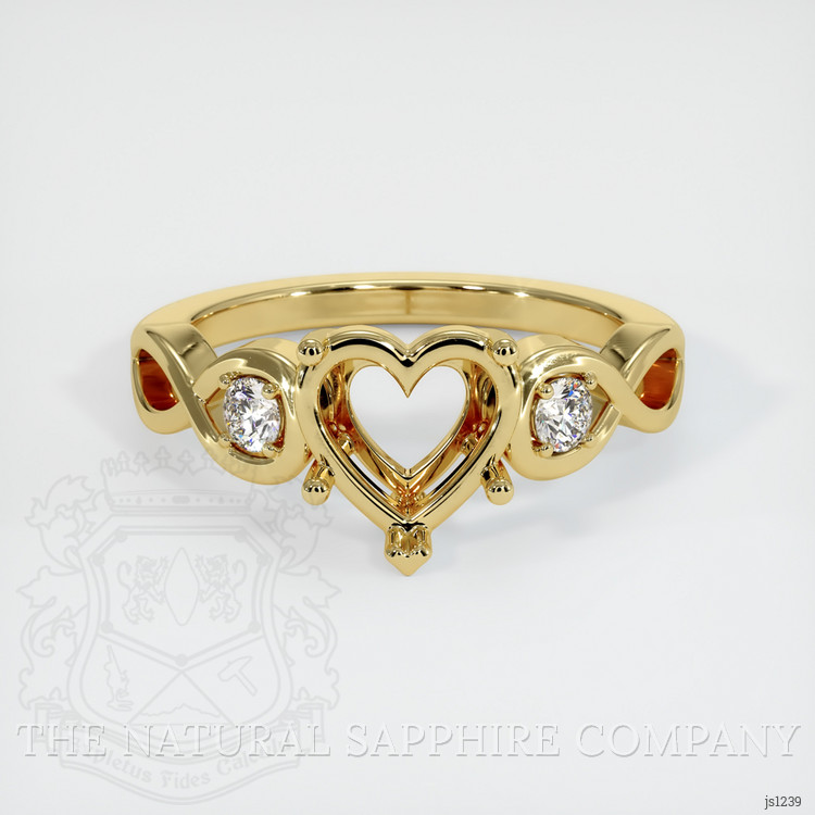 18K Yellow Gold Accent Stones Ring Setting