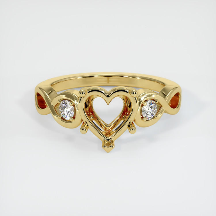 18K Yellow Gold Accent Stones Ring Setting