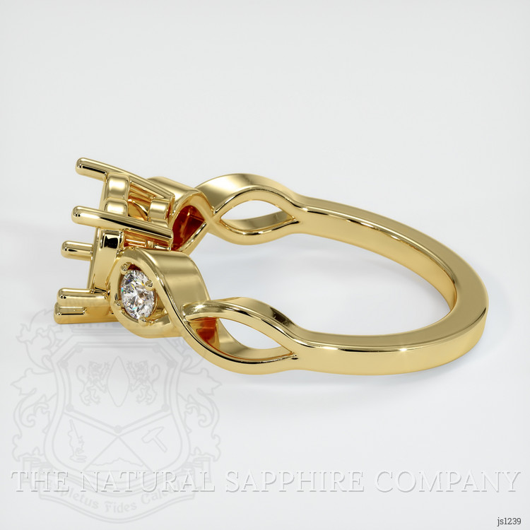 18K Yellow Gold Accent Stones Ring Setting