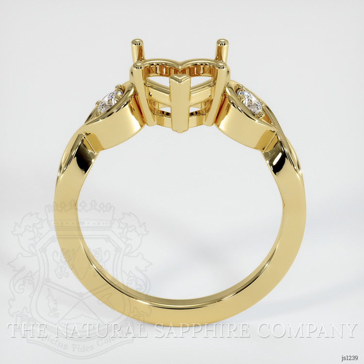 18K Yellow Gold Accent Stones Ring Setting